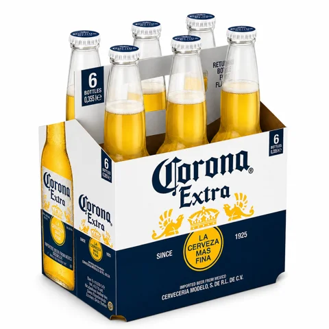 SIX PACK CORONA EXTRA BOTELLA DESCARTABLE