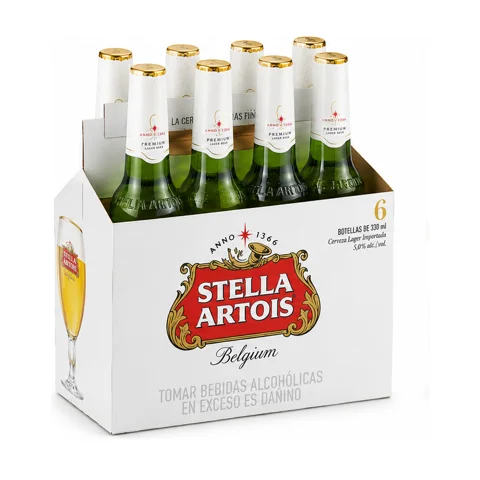 SIX PACK STELLA ARTOIS BOTELLA DESCARTABLE